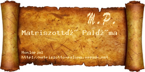 Matriszottó Palóma névjegykártya
